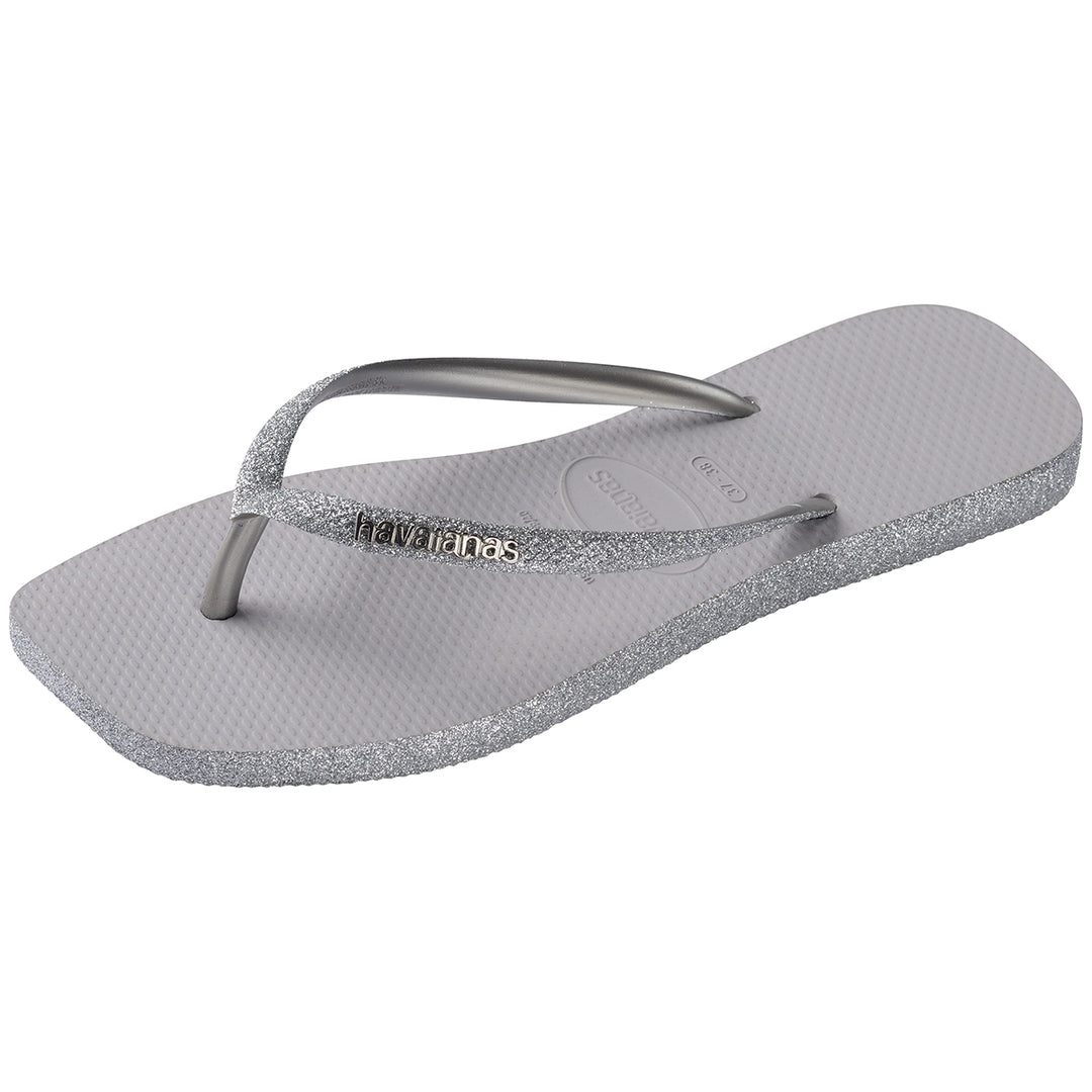 Havaianas Slim Square Sparkle In Silver For Women