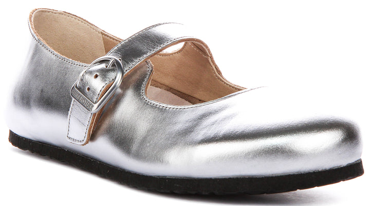 Birkenstock Santa Clarita In Silver For Women | Regular Fit