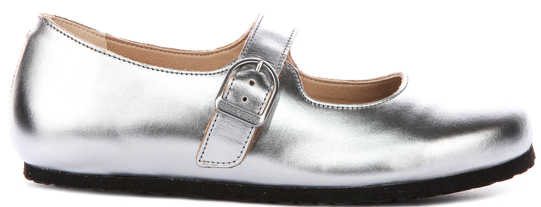 Birkenstock Santa Clarita In Silver For Women | Regular Fit