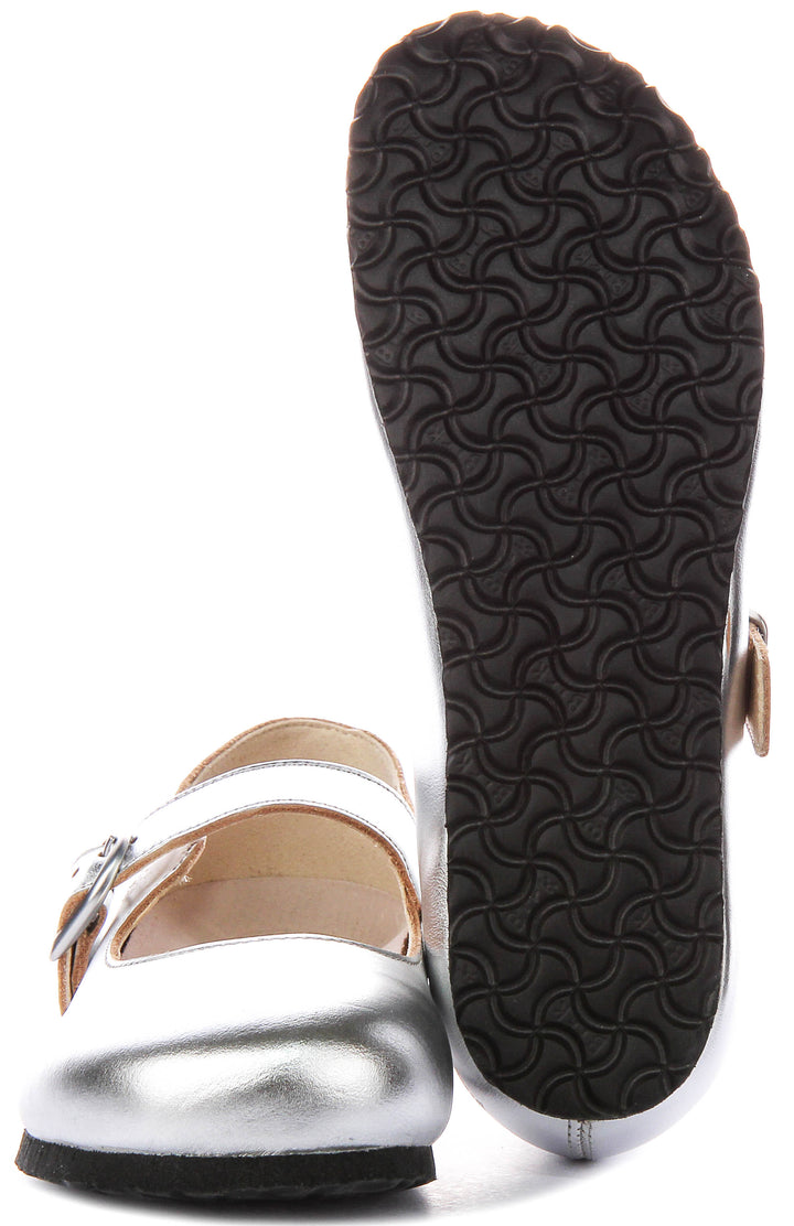 Birkenstock Santa Clarita In Silver For Women | Regular Fit