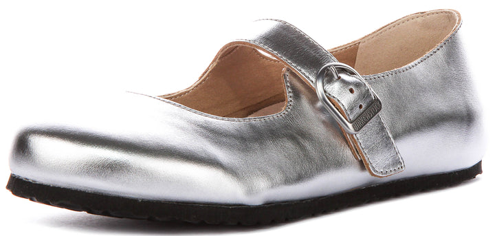 Birkenstock Santa Clarita In Silver For Women | Regular Fit