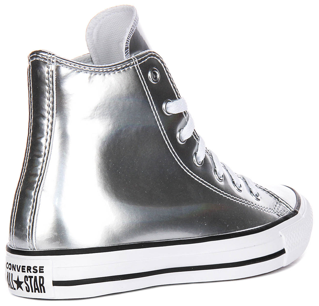 Converse All Star Hi Top A12604C In Silver White For Junior