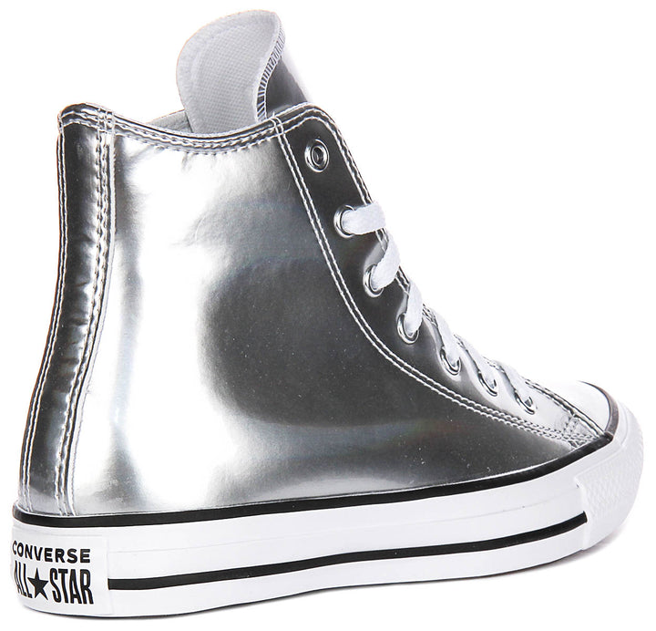 Converse All Star Hi Top A12604C In Silver White For Junior