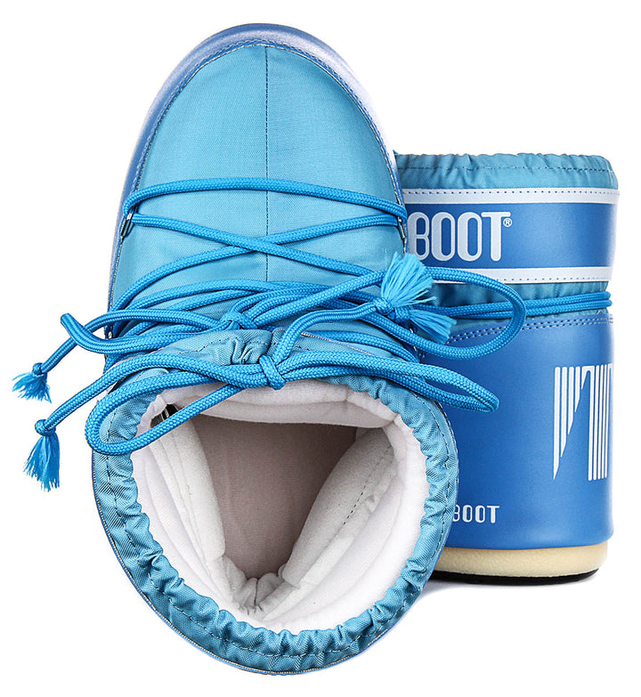 Moon Boot Icon Low Nylon In Sky Blue For Women