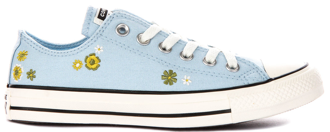 Converse Chuck Taylor A16905C All Star Summer Embroidered Flower In Sky Blue