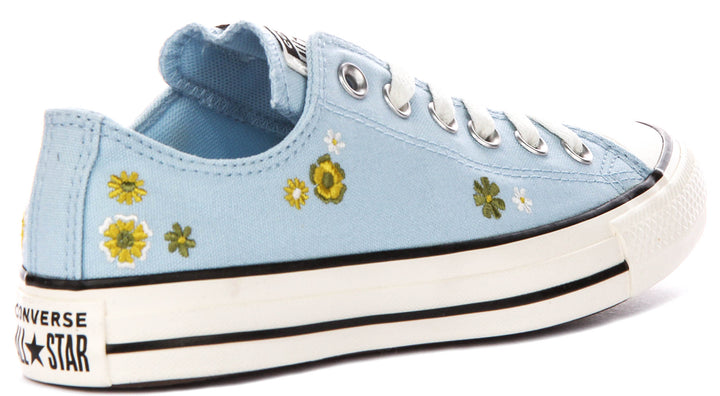 Converse Chuck Taylor A16905C All Star Summer Embroidered Flower In Sky Blue
