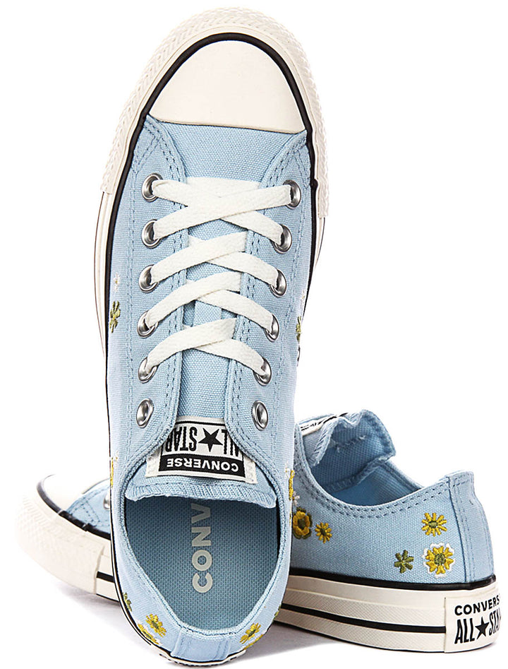 Converse Chuck Taylor A16905C All Star Summer Embroidered Flower In Sky Blue