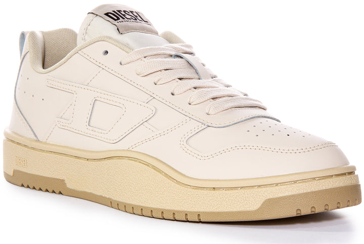 Diesel Sneaker in pelle con dettaglio in spugna morbida SUkiyo V2 Low D Branding per uomo in pietra