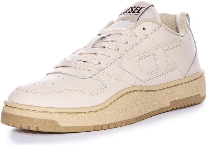 Diesel Sneaker in pelle con dettaglio in spugna morbida SUkiyo V2 Low D Branding per uomo in pietra