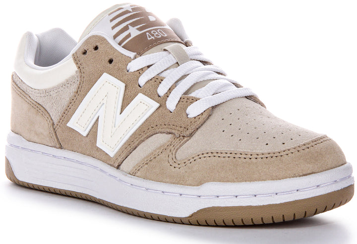 New Balance BB480LEA WildlederLedersneaker in Stein