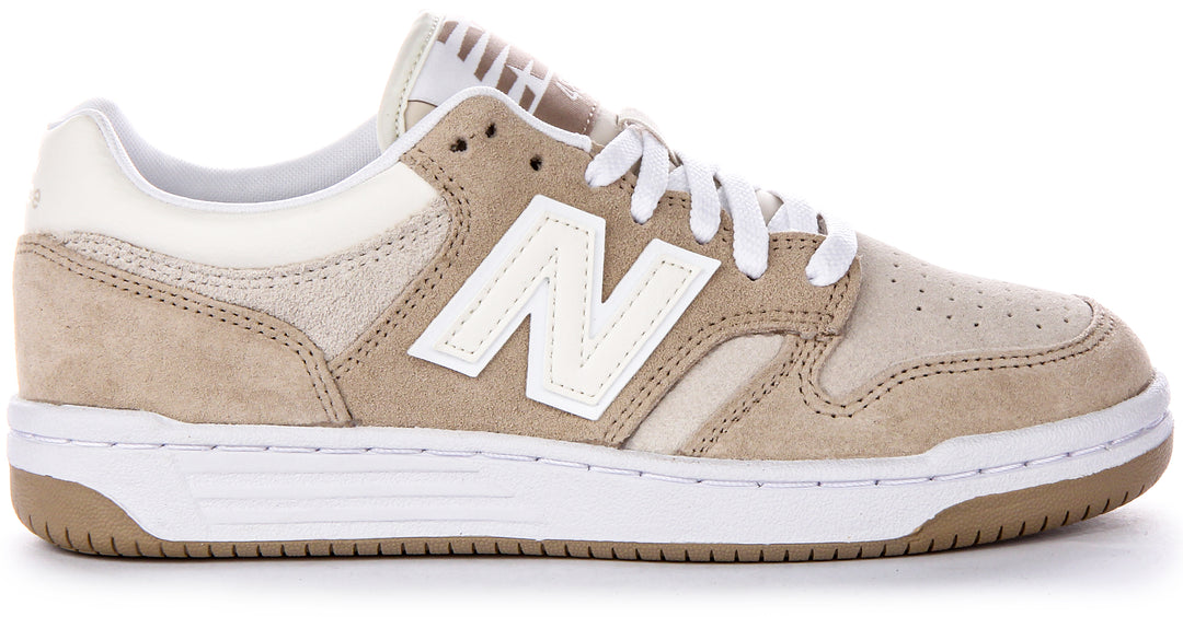 New Balance BB480LEA WildlederLedersneaker in Stein