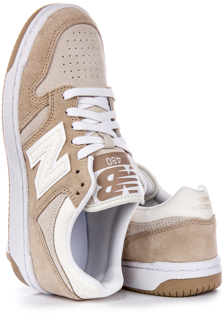 New Balance BB480LEA WildlederLedersneaker in Stein