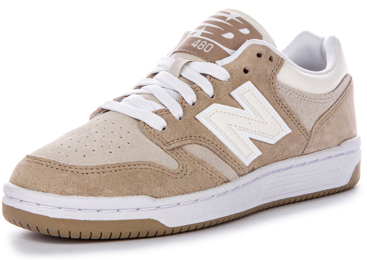 New Balance BB480LEA WildlederLedersneaker in Stein