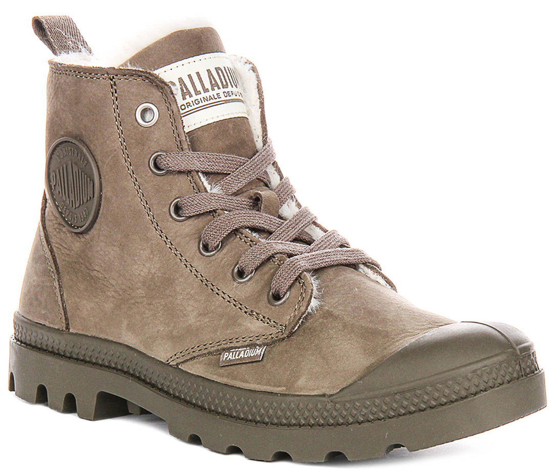 Palladium Pampa Hi Zip Wool In Stone For Women