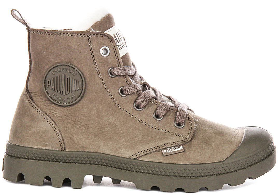 Palladium Pampa Hi Zip Wool In Stone For Women