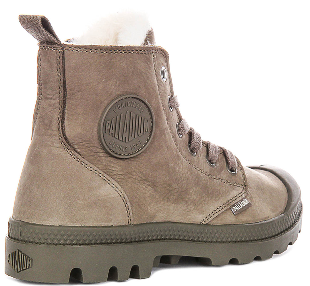 Palladium Pampa Hi Zip Wool In Stone For Women