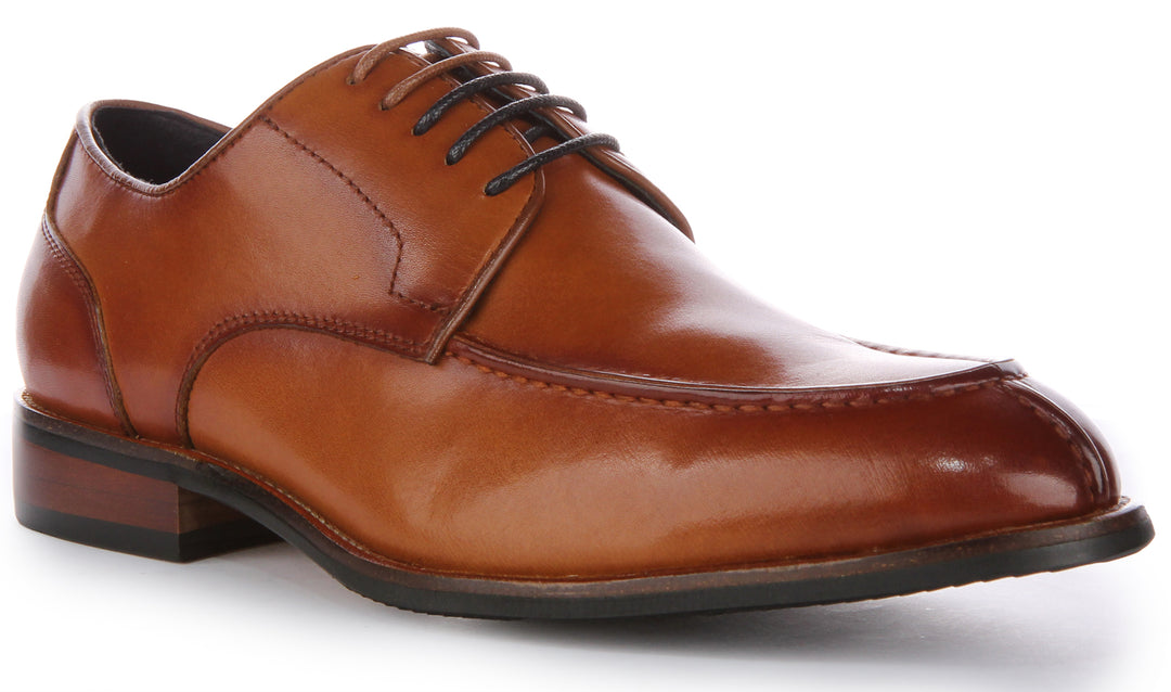 JUST REESS Ash Herren Schnürung Leder Smarte Oxford Schuhe Tan