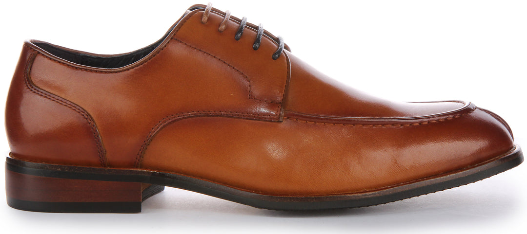 JUST REESS Ash Herren Schnürung Leder Smarte Oxford Schuhe Tan