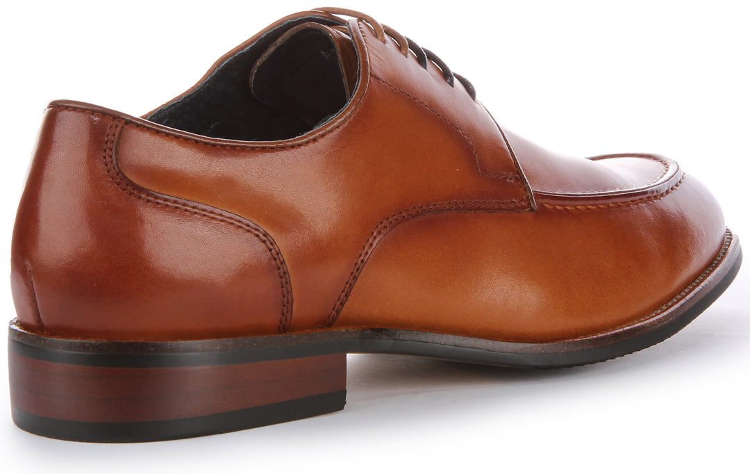 JUSTINREESS Ash Zapatos Oxford de cordones de piel para hombre en bronceado