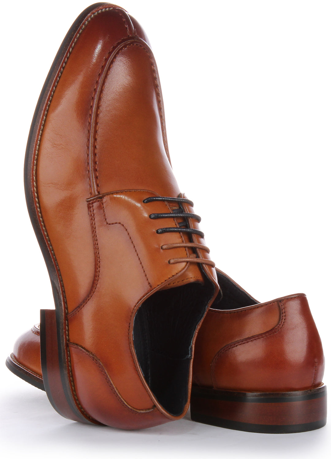 JUSTINREESS Ash Zapatos Oxford de cordones de piel para hombre en bronceado