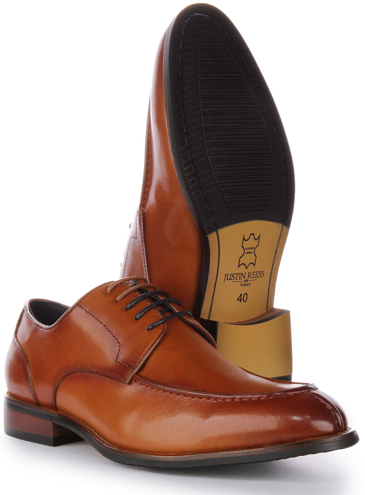 JUSTINREESS Ash Zapatos Oxford de cordones de piel para hombre en bronceado