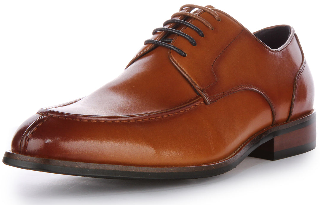 JUSTINREESS Ash Zapatos Oxford de cordones de piel para hombre en bronceado