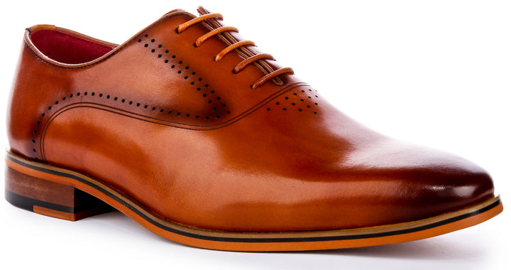 JUST REESS Jonah Herren Schnürung Leder Oxford Schuhe Tan