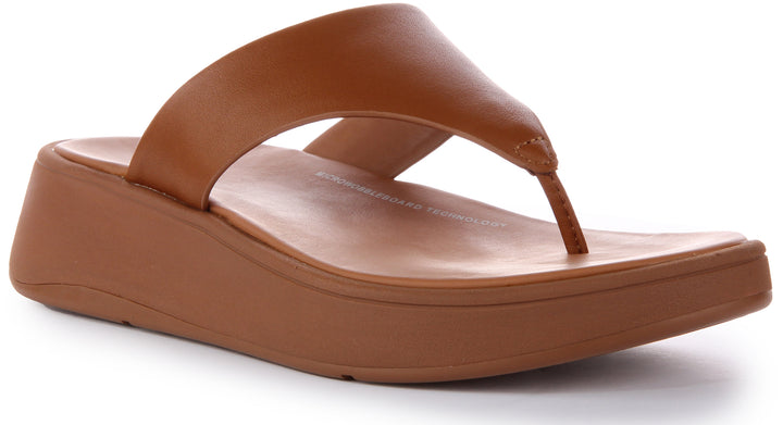 FitFlop FMode Sandalia de dedo de piel para mujer en bronceado