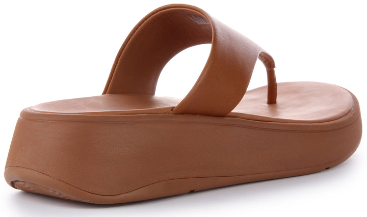 FitFlop FMode Sandalia de dedo de piel para mujer en bronceado