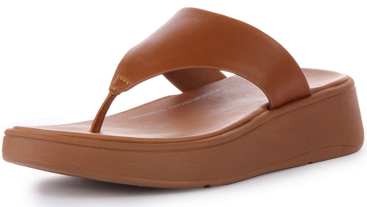 FitFlop FMode Sandalia de dedo de piel para mujer en bronceado