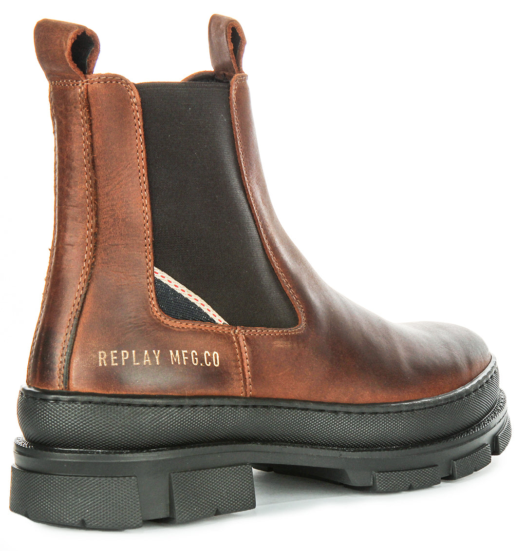 Replay Chelsea Boots Vega Lea In Tan For Men