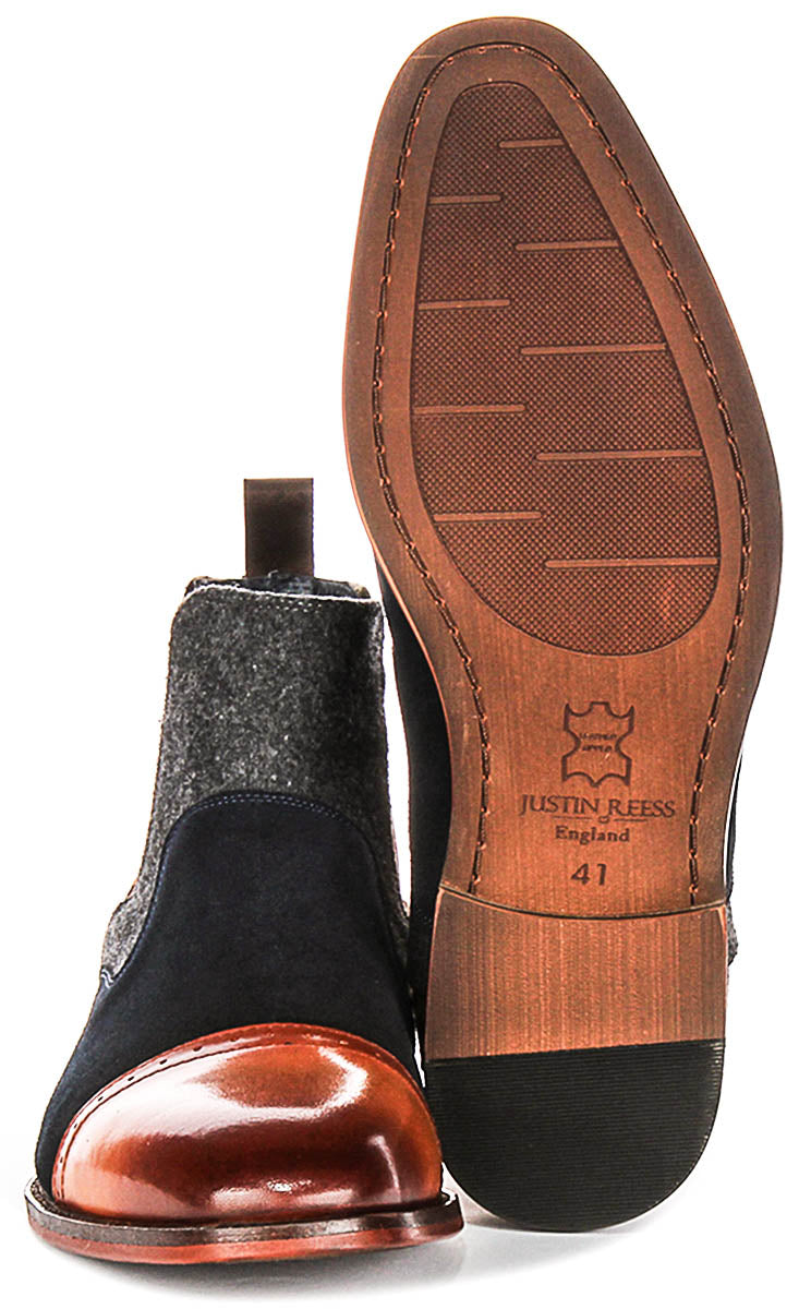 Justinreess England Gabriel In Tan For Men | Tri-Tone Chelsea Boots ...