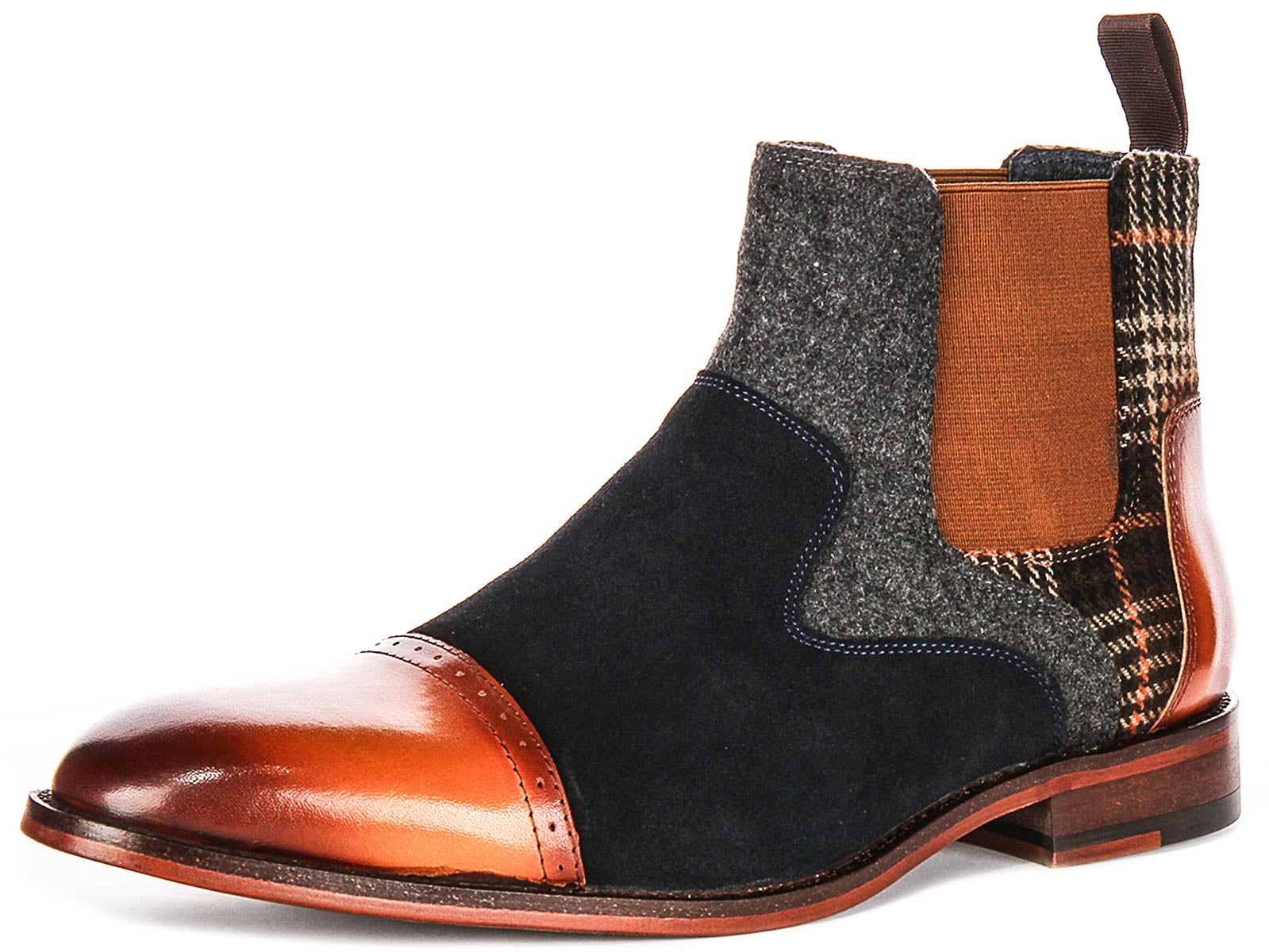 Justinreess England Gabriel In Tan For Men | Tri-Tone Chelsea Boots ...