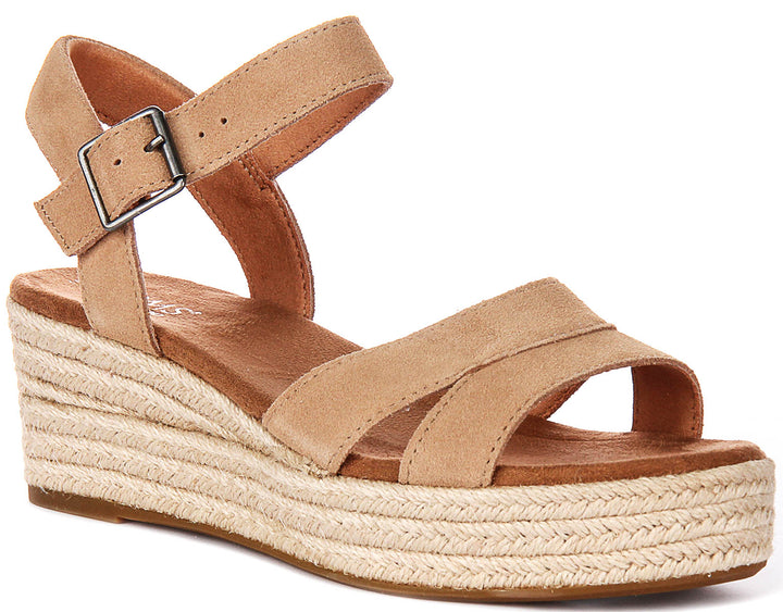 Toms Audrey Wedge In Tan For Women