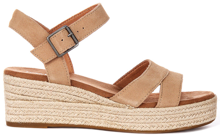 Toms Audrey Wedge In Tan For Women