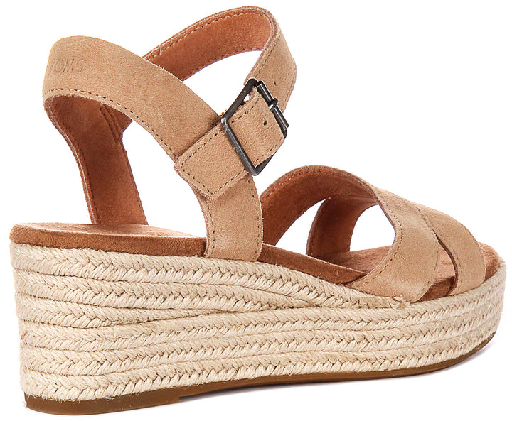 Toms Audrey Wedge In Tan For Women