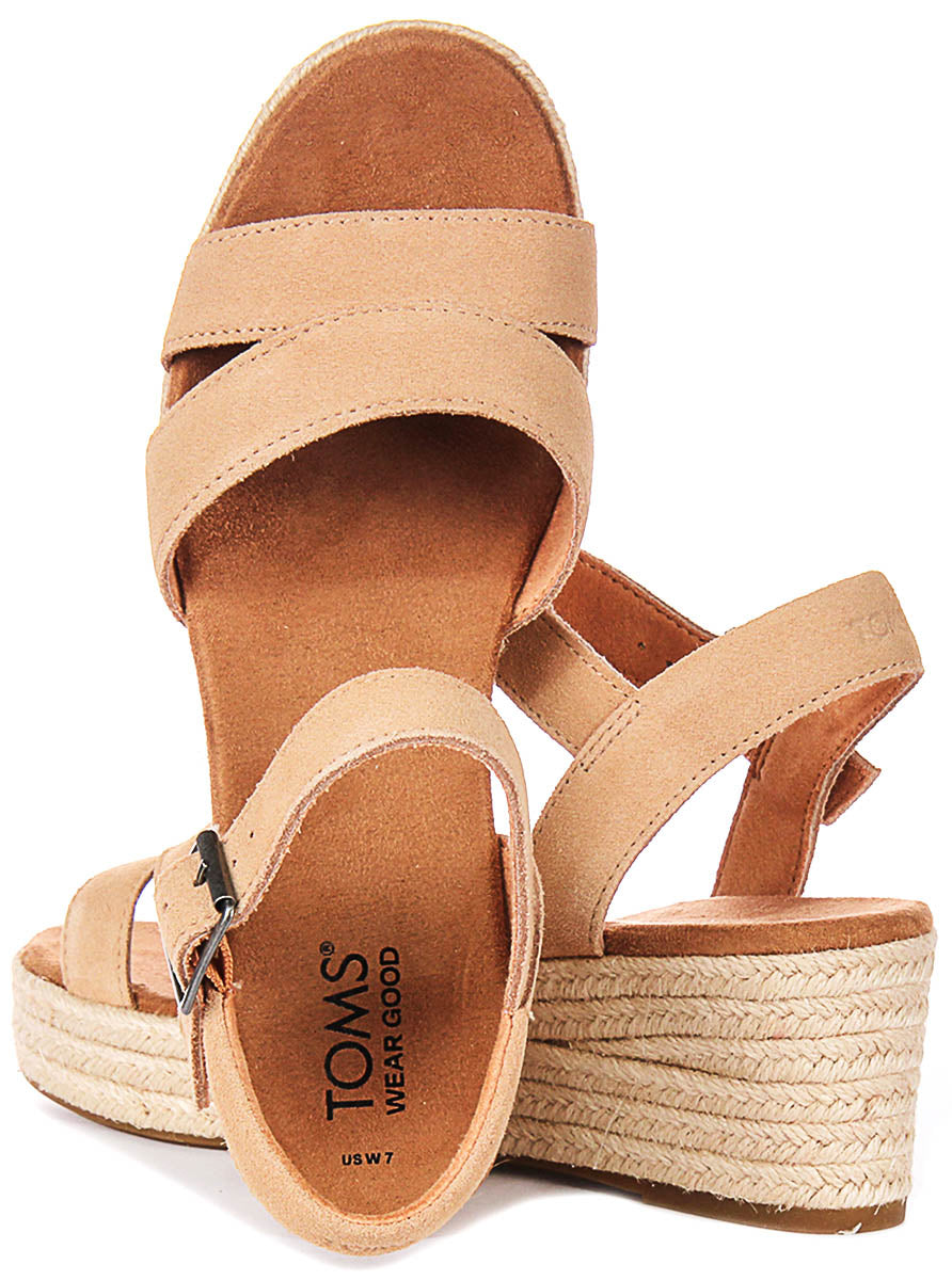 Toms Audrey Wedge In Tan For Women