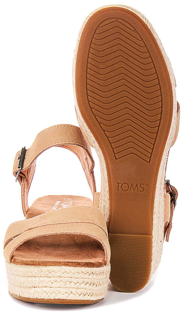 Toms Audrey Wedge In Tan For Women