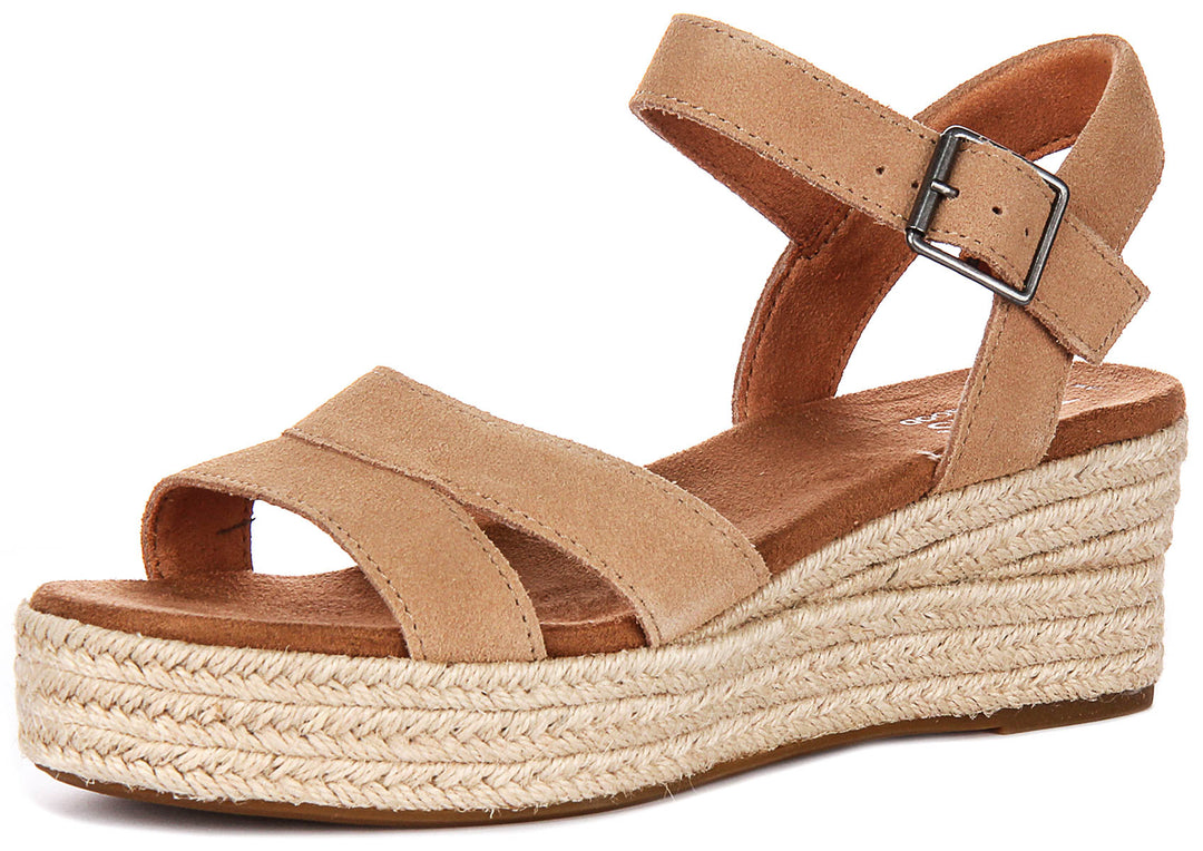 Toms Audrey Wedge In Tan For Women