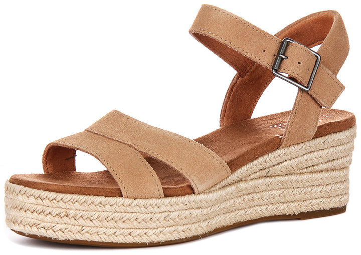 Toms Audrey Wedge In Tan For Women