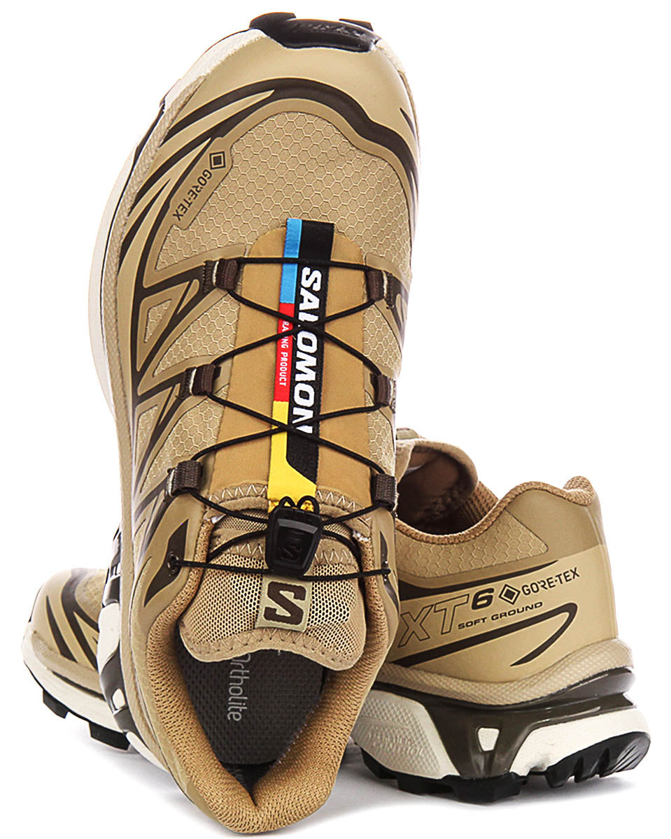 Salomon XT-6 Gortex In Tan | Speedlace Waterproof Hiking Trainers