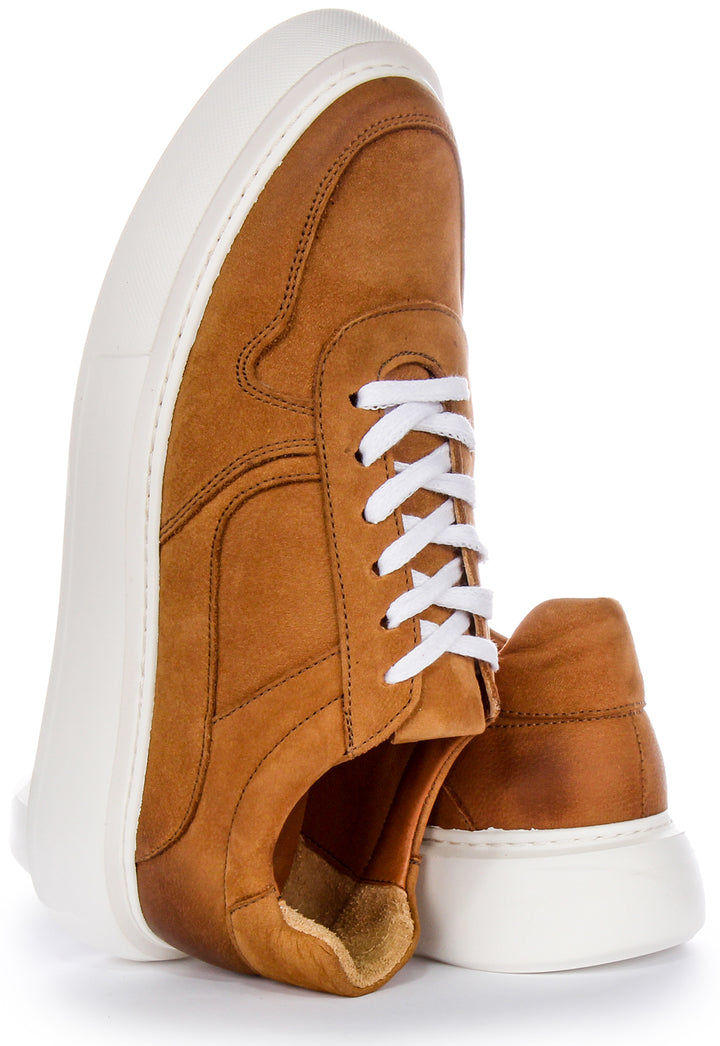 JUSTINREESS Conroy Herren Smart Casual Nubukleder Sneaker in Braun