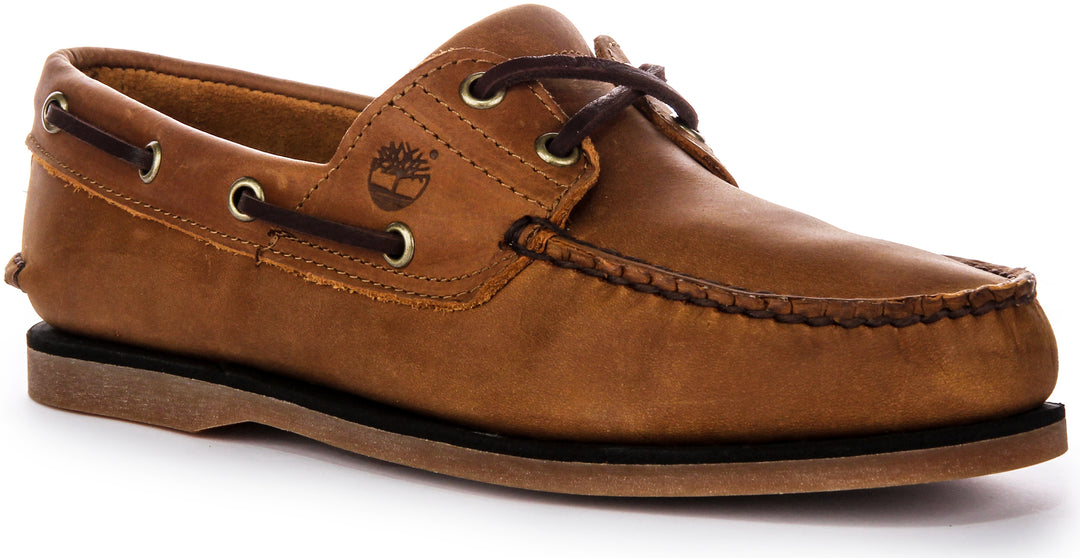 Timberland A2G7U Classic In Tan Brown For Men Leather Boat Shoe