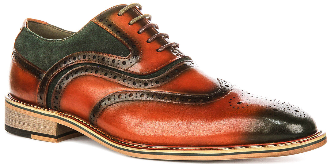 Justinreess England Roman In Tan Green For Men