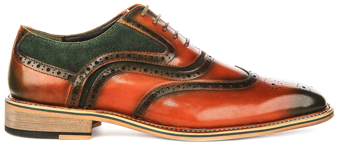 Justinreess England Roman In Tan Green For Men