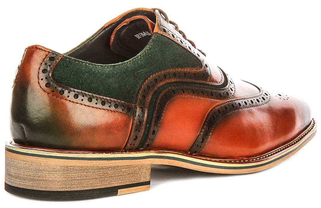 Justinreess England Roman In Tan Green For Men