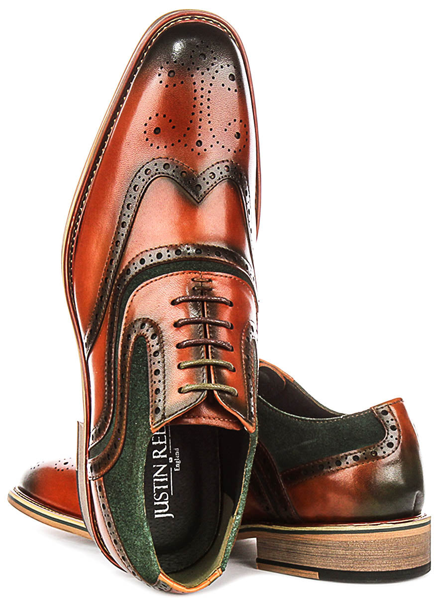 Justinreess England Roman In Tan Green For Men
