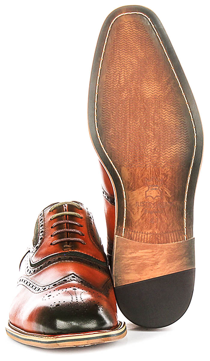 Justinreess England Roman In Tan Green For Men