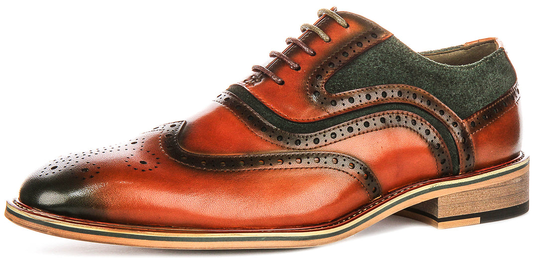 Justinreess England Roman In Tan Green For Men