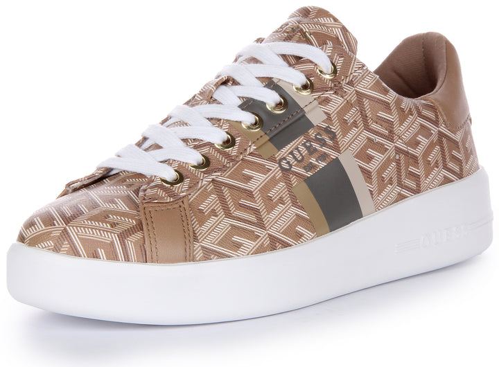 Guess Reyhana G Cube Trainer In Taupe